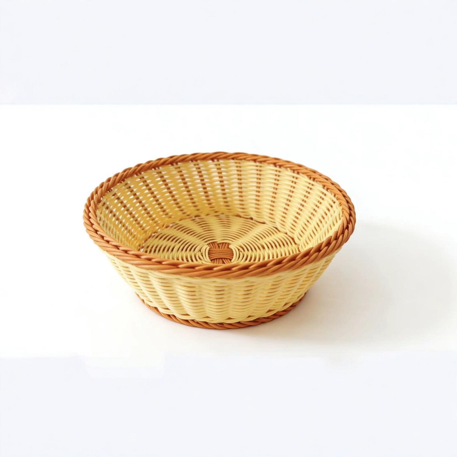 2 pieces of rattan-style woven baskets, bread baskets, snack storage baskets, used for holding fruits, bread, and vegetables