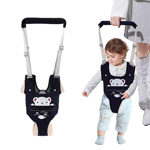 Miniatura 21 de Andador de bebé para niñas, arnés ajustable para caminar con soporte de entrepierna desmontable, ayuda de mano para niños para aprender a caminar