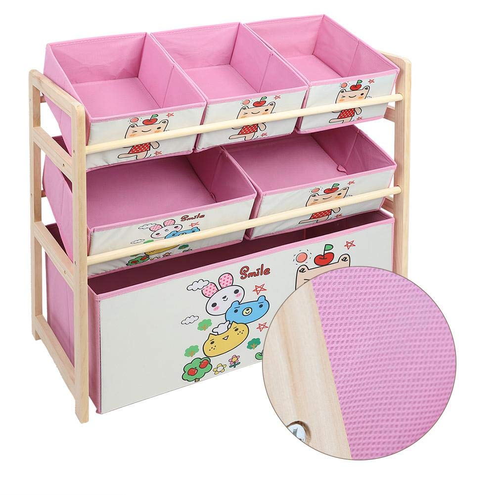 Estante de Almacenamiento para niños con diseño de Dibujos Animados, Caja de Resistente para Juguetes, solución Funcional y Divertida para organización Infantil, Color