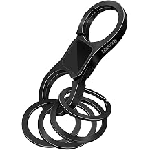 Idakekiy Key Chain Quick Release Spring with 4 Key Rings Heavy Duty Car Keychain Organizer for Men Women