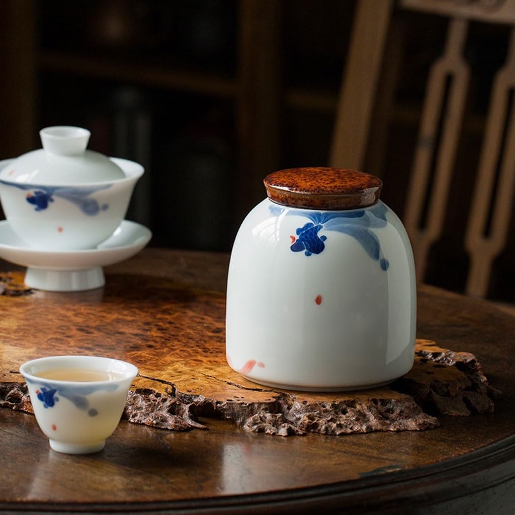 Masowe pojemniki na herbatę, hermetyczne pojemniki, popołudniowe pudełka, ręcznie malowane ceramiczne zestawy do przechowywania domowego, pojemniki szklane z liśćmi