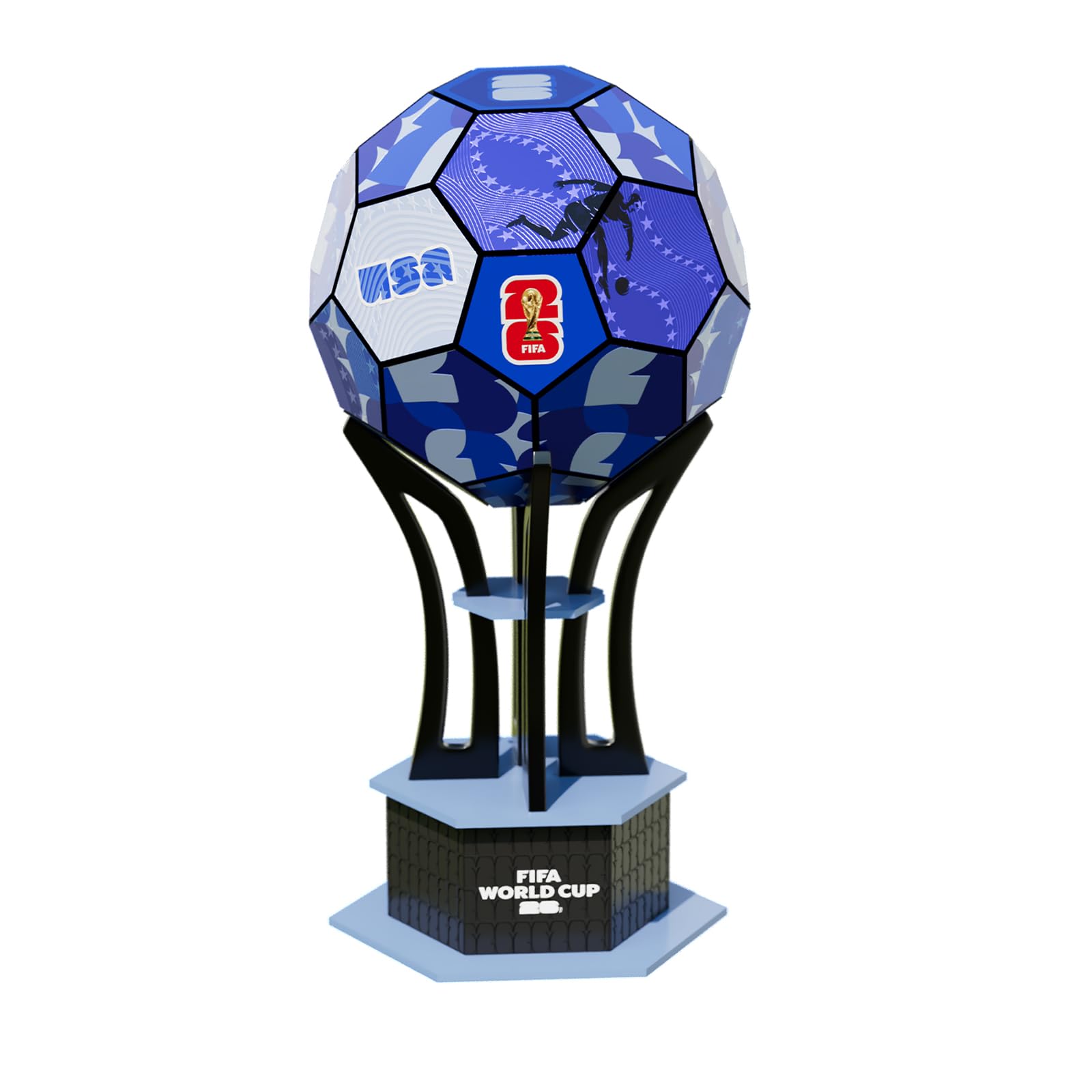 Officially Licensed FIFA World Cup 2026 3D Wooden Soccer Ball Puzzle, 165-Piece DIY Assembly Model Kit, Soccer Collectible Desk Decor for Home Office Bar Shelf, Gift for Soccer Fans -USA Mood