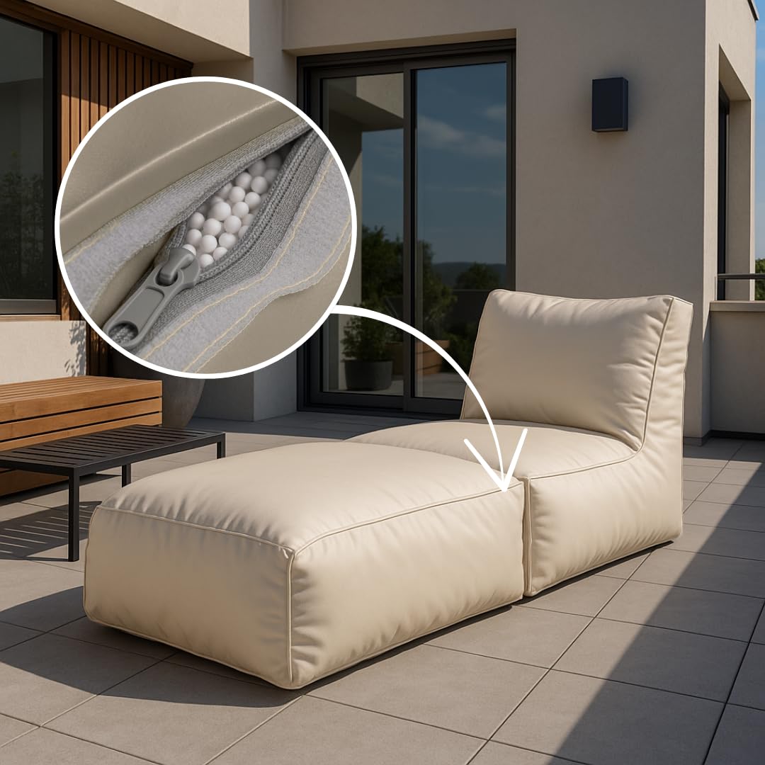 Chilly Pilley Sitzsack, Faltbarer Pouf 2 in 1 mit EPS-Füllung, Wasserfestes Outdoor Liegekissen für Kinder & Erwachsene