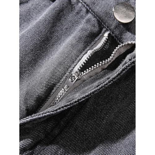 Mens Straight Leg Jeans Stretch Button Waist Work Jeans with Pockets Construction Carpenter Denim Jean Trousers3