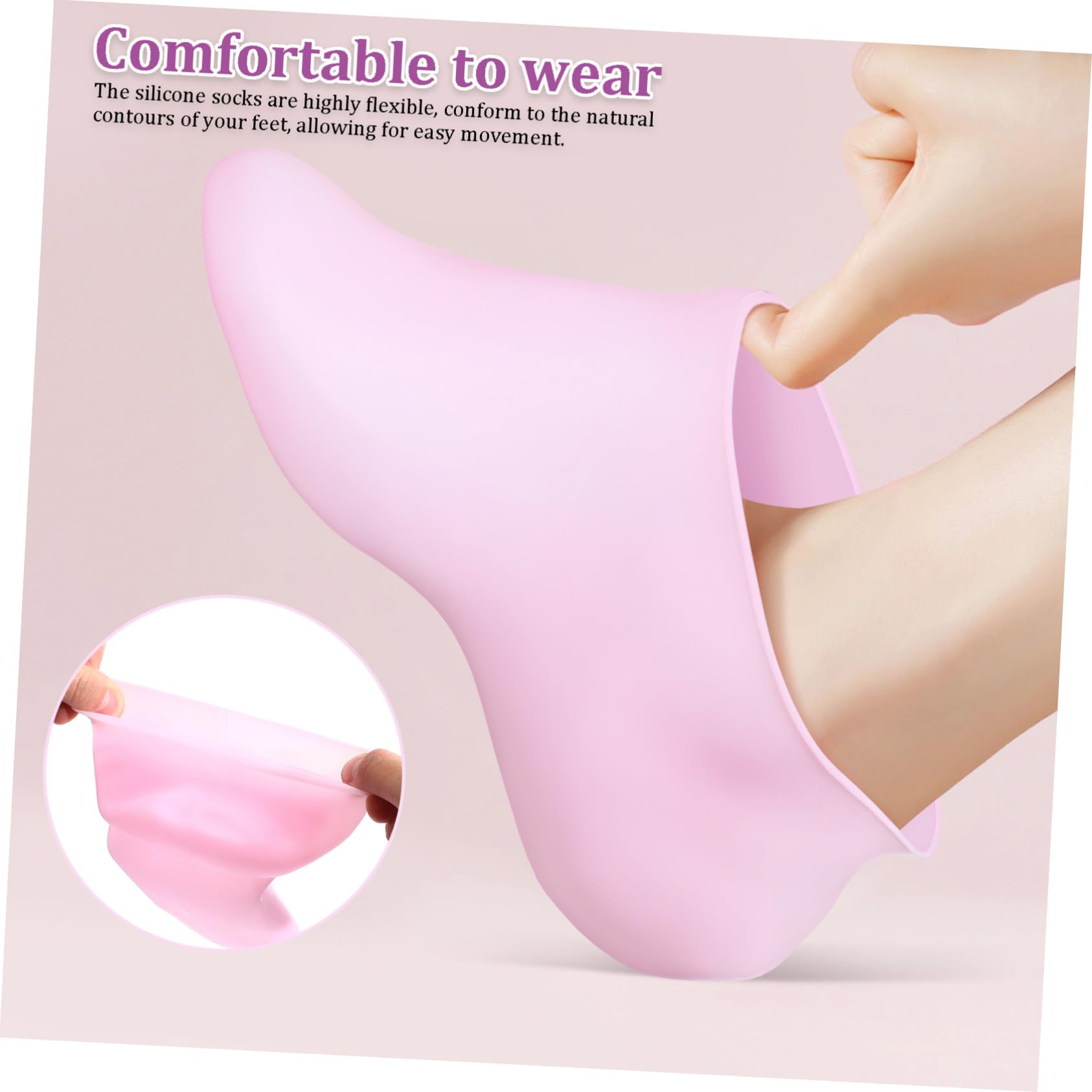 2 Calcetines de Silicona Hidratantes para Pies Secos y Agrietados Xl Reutilizables y Antideslizantes Cuidado para Spa y Salón