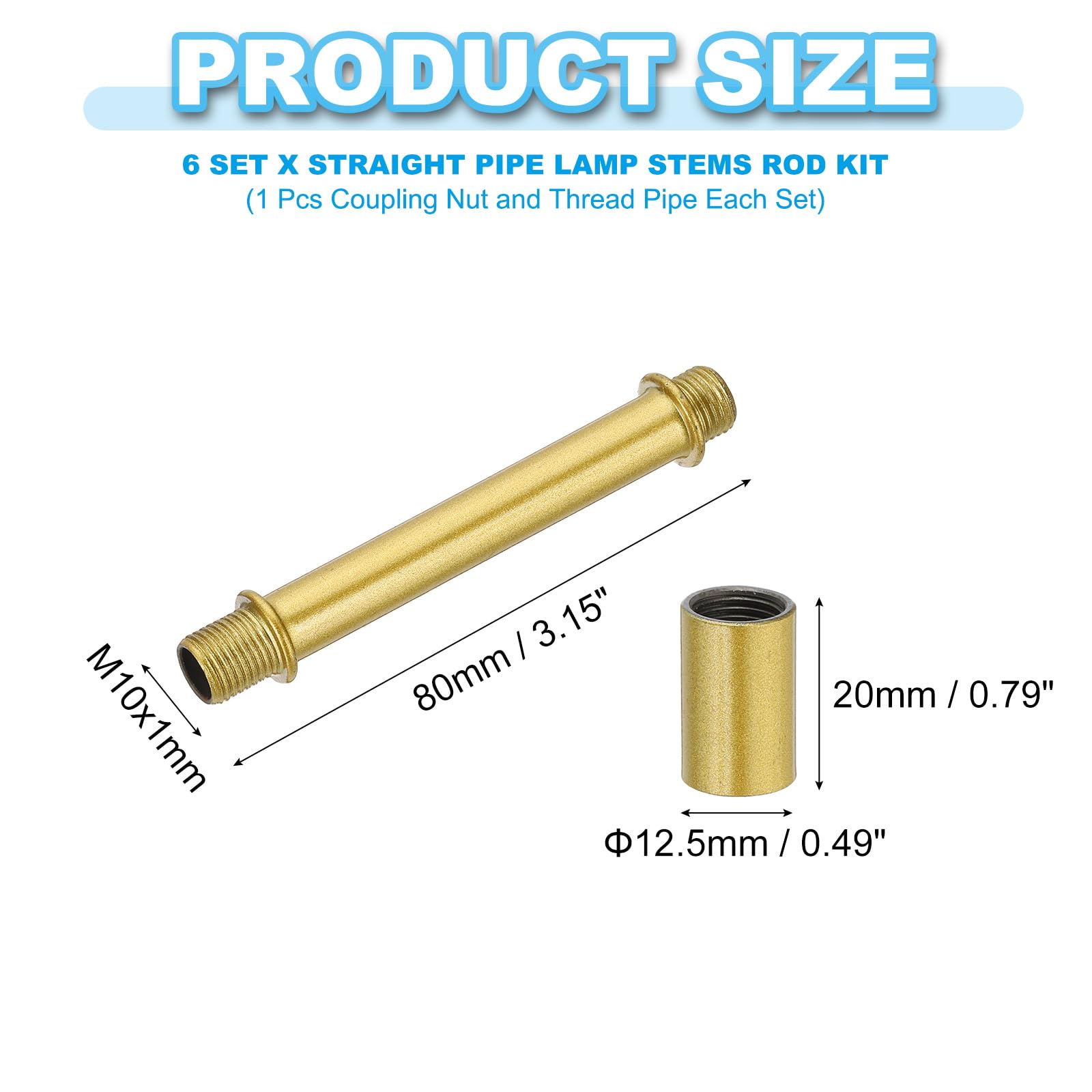 PATIKIL Straight Pipe Lamp Stems Rod Kit - Image 2