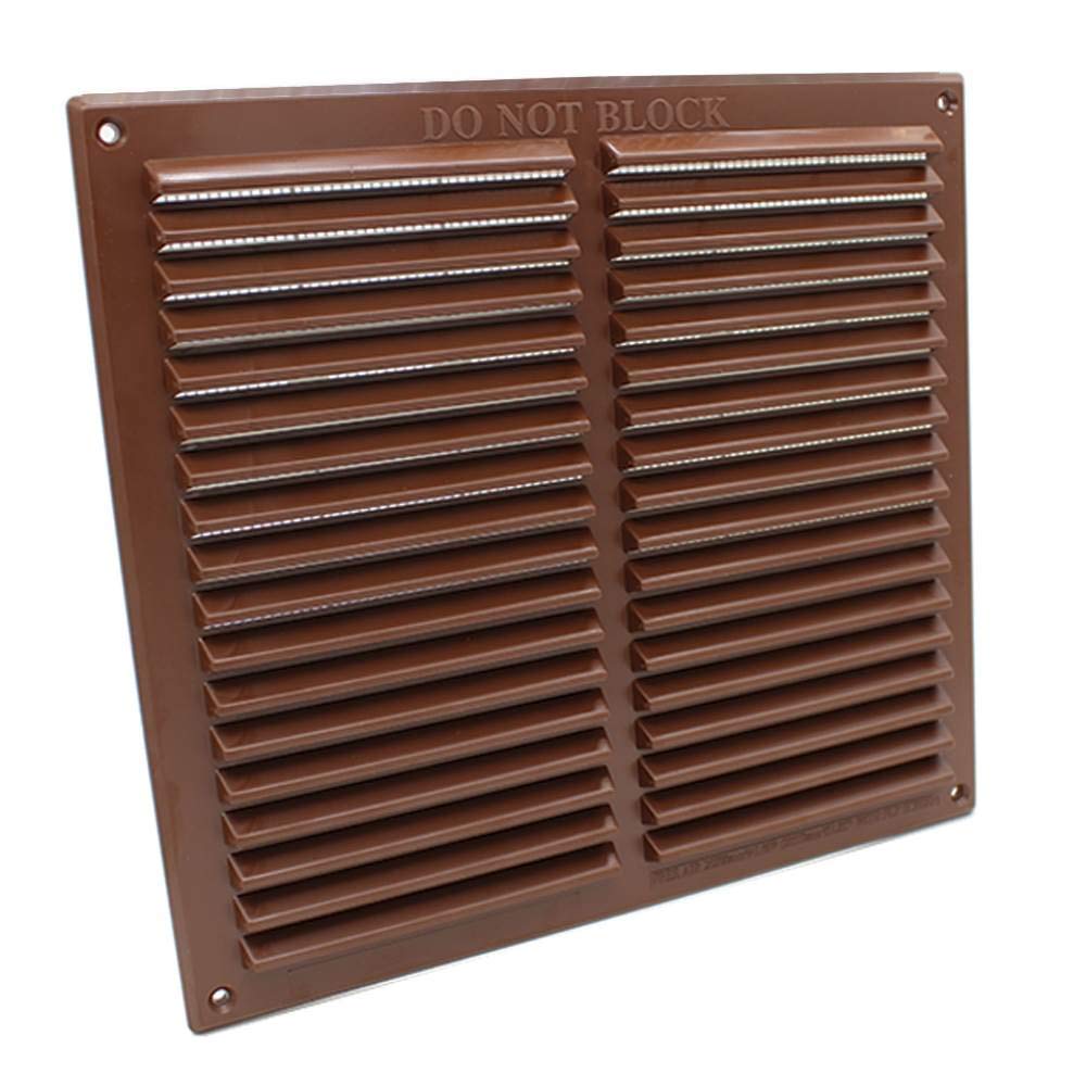 Rytons Brown 9X9 Louvre Ventilation Grille With Flyscreen