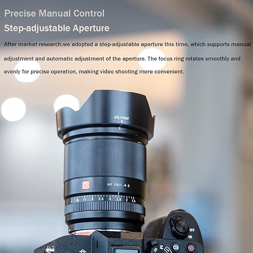 Miniatura 5 de VILTROX Lente de montaje electrónico de enfoque automático f1.4 F1.4 de 0.512in para cámaras Sony, lente de cámara APS-C gran angular para cámaras
