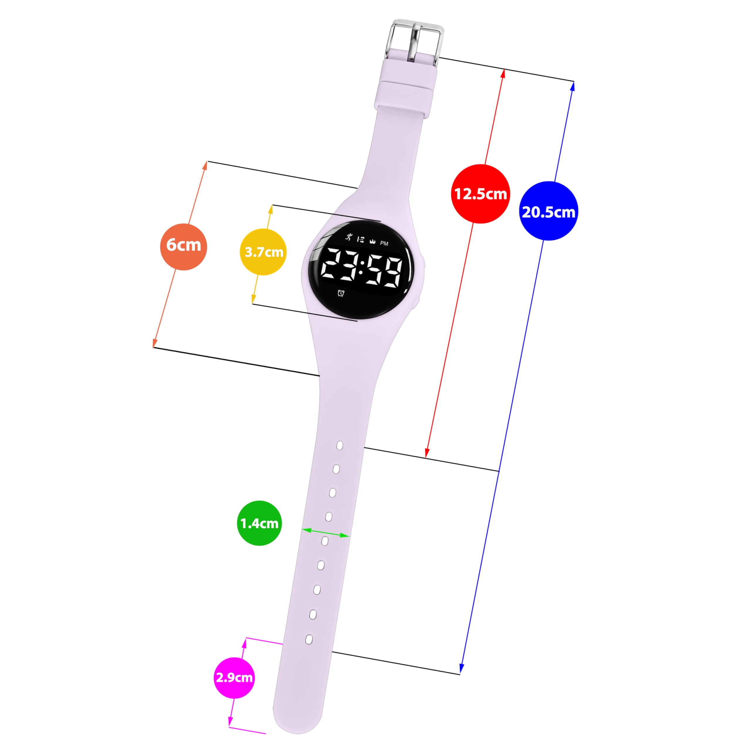 aswan watch Montre Digitale Enfant avec Chronomètre, Eclairage, Alarme, Date,Podomètres Marche Non Connecté-Montres Sport pour Fille Garcon avec Bracelet en Silicone