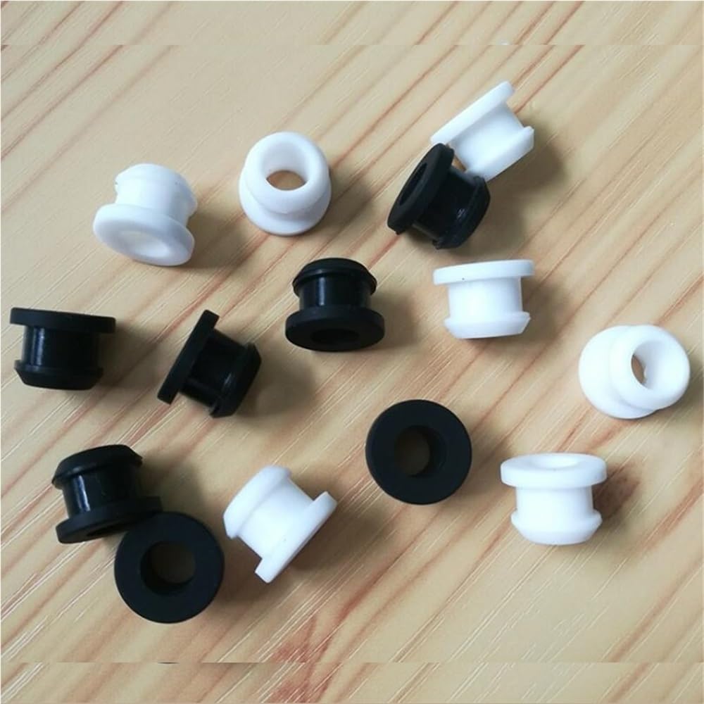 10 tapones de goma impermeables de goma hueca de silicona para clips, multicolor, 4,5 – 60,6 mm (transparente, 52,6 mm)