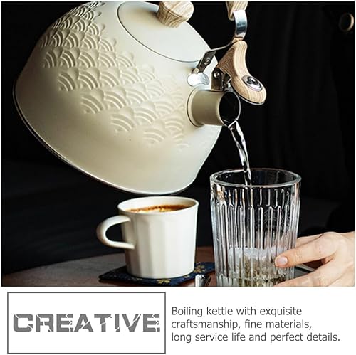 Miniatura 4 de Luxshiny Hervidor de té silbante, hervidor de té de 2.5 L para estufa, teteras de acero inoxidable, hervidor de cocina hervidor de hervir con mango