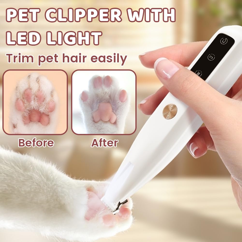 Flintronic Dog Paw Trimmer, Pet Paw Trimmer with LED Light, Waterproof Rechargeable Dog/Cat Pet Shaver - Image 3