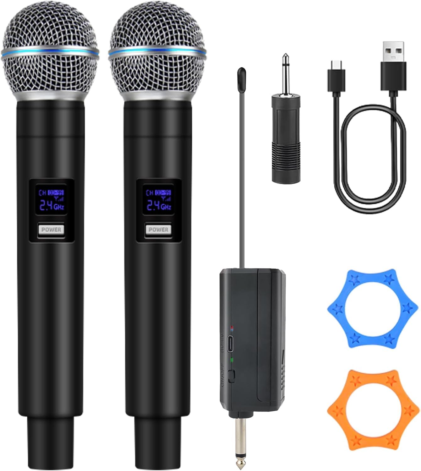 Hybite Professional Dual Wireless Microphone for Karaoke & Singing – 2.4GHz Portable Dynamic Mic for Streaming & Live Performance-image-13