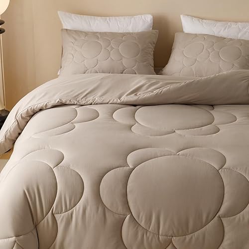 Miniatura 4 de Cottonight - Juego de edredón floral, tamaño matrimonial, verde salvia y blanco, floral, bohemio, color amarillo y verdes, cobija, juego de edredón