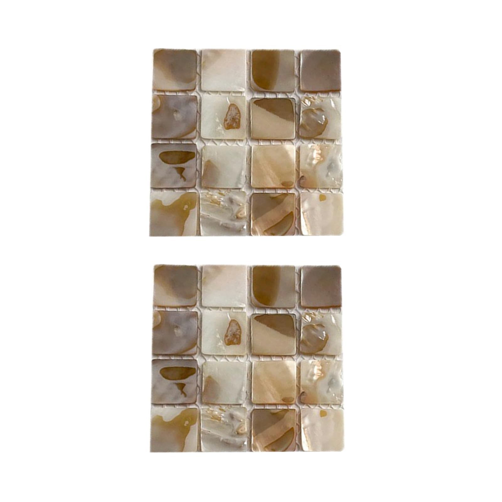carotoe 2pcs Natural Conch Shell Square Coasters Waterproof Beverage Placemat Heat-Insulating Mat for Cup Table Accessories Elegant Dining Table Decoration