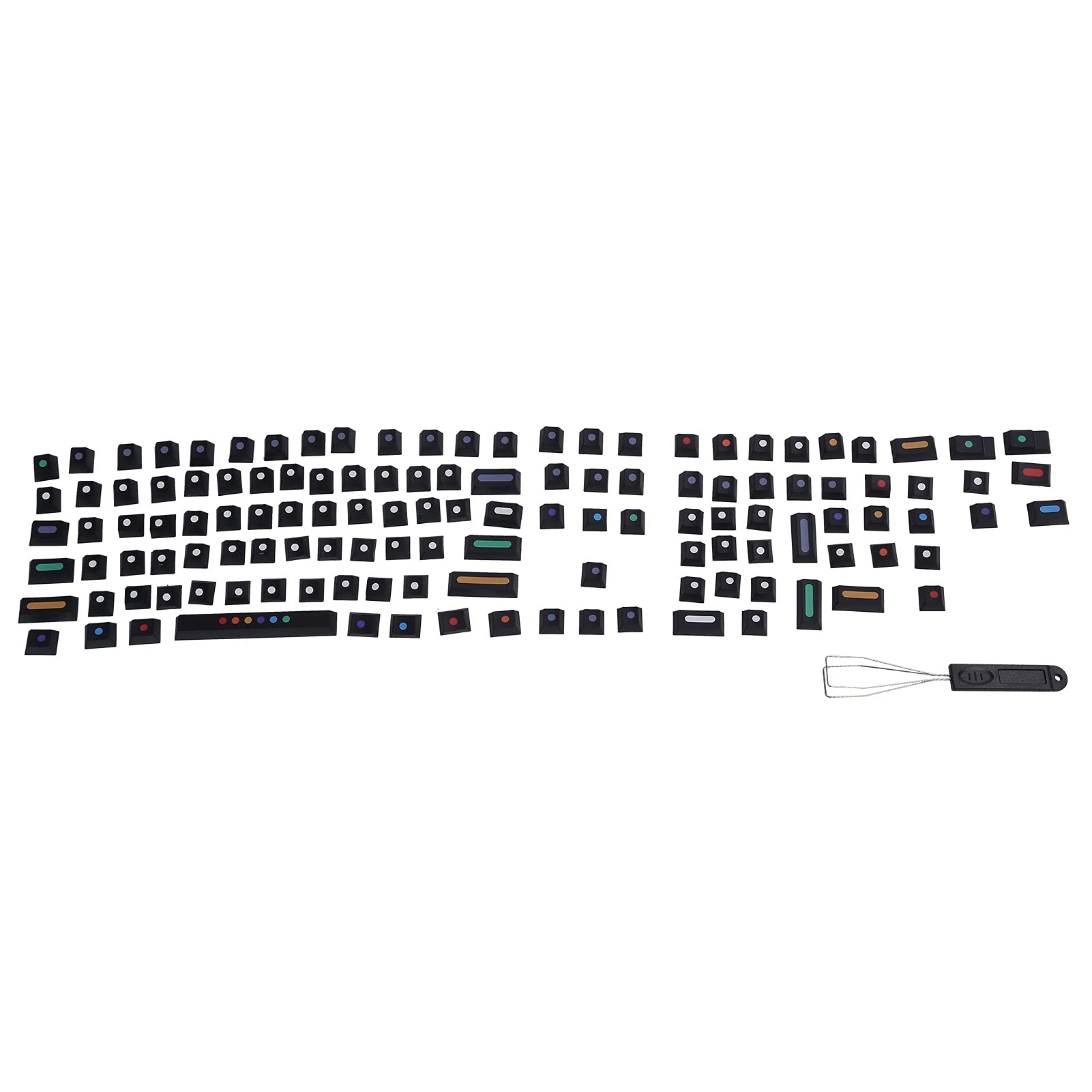 Zunate Nasadki na Klawisze z PBT w Kropki do Klawiatury Mechanicznej, 110 Klawiszy DIY Barwnik Sublimacyjny Kwiat na Klawiaturze Kompatybilny z klawiaturą 61/64/68/87/96/104/108 (BLACK)
