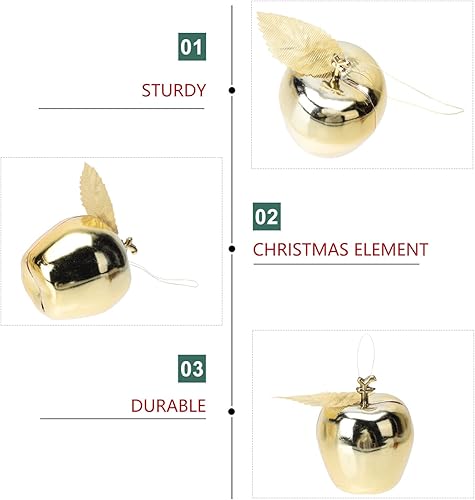 Miniatura 5 de BESTOYARD 24 piezas de manzanas de Navidad colgantes de manzanas rojas de cristal, decoración de vacaciones, decoración con purpurina, decoración