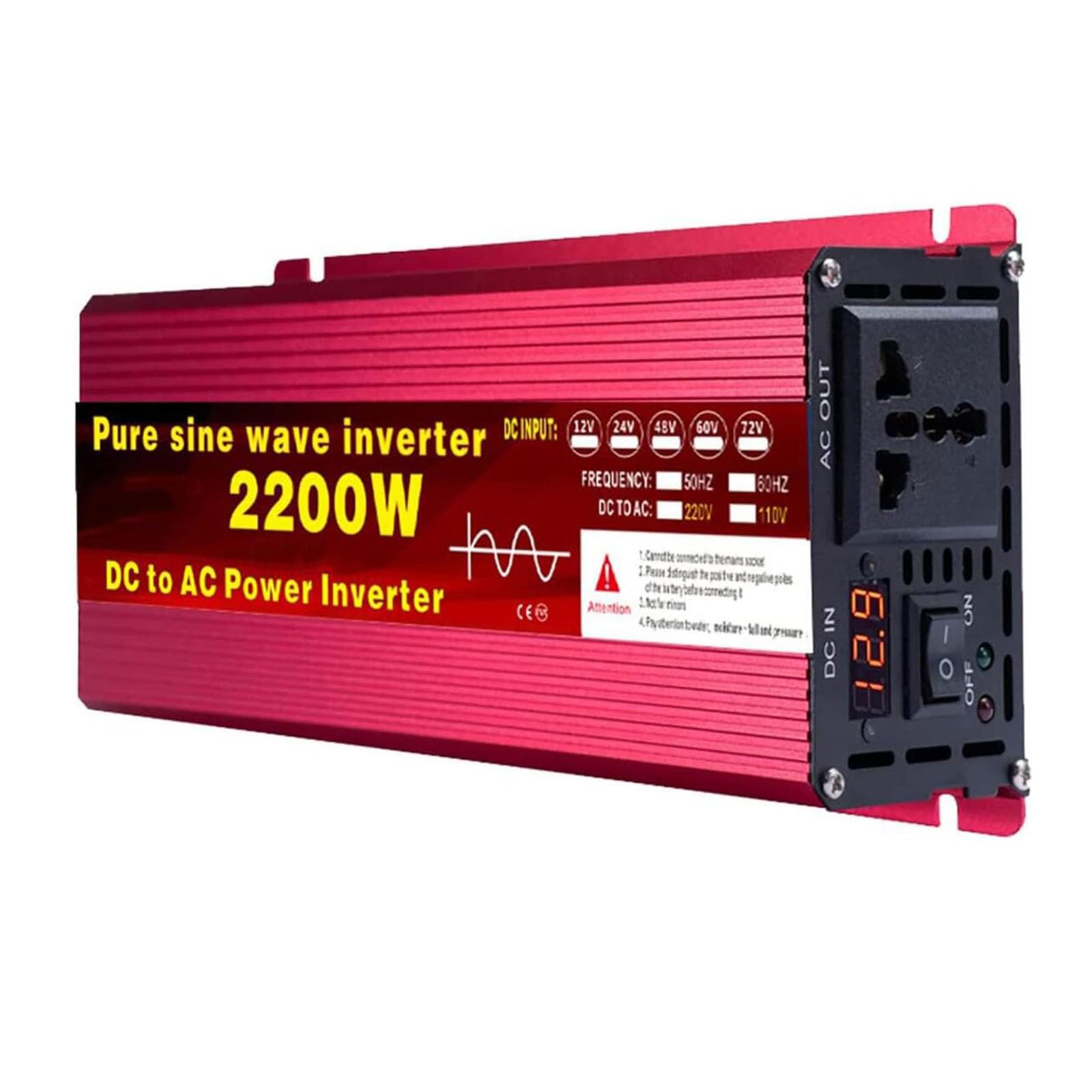 Przetwornica mocy Przetwornice czystej fali sinusoidalnej 1600 W 2200 W 3000 W Przetwornice DC 12 V/24 V/48 V/60 V na AC 110 V 220 V Transformator słoneczny
