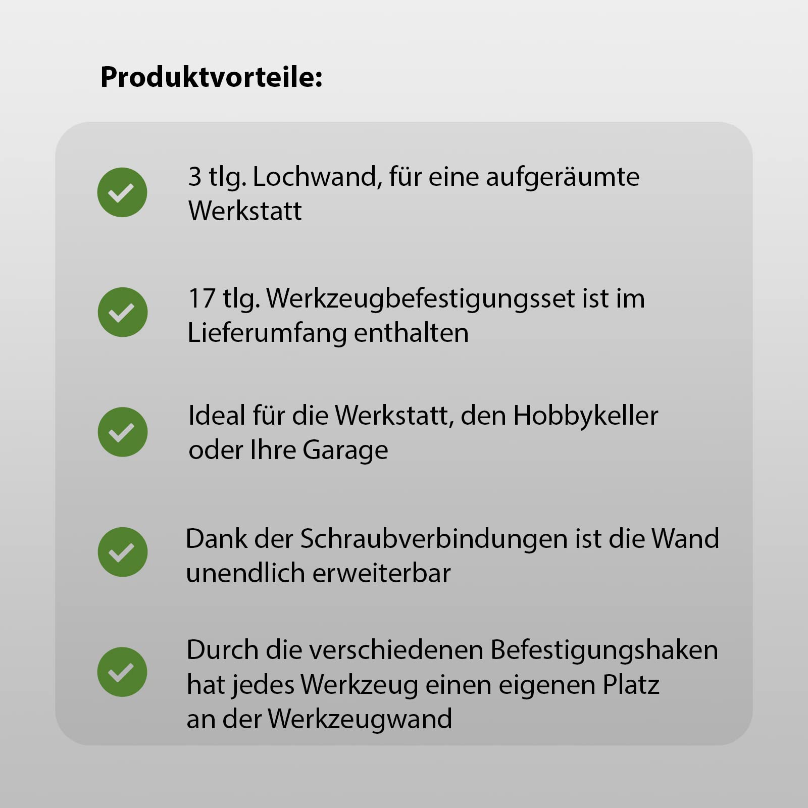 TRUTZHOLM Werkzeugwand Lochwand Werkzeuglochwand 120 x 60 x 2,5 cm | 17 teilge Hakenset | Lochwand für die Werkstatt für Hammer, Zangen, Schraubendreher