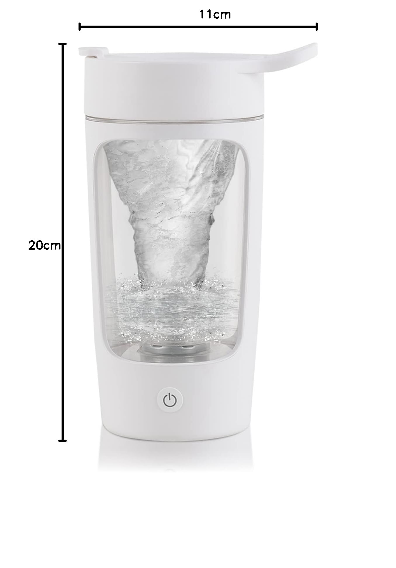 Bouteille shaker électrique en Tritan – Sans BPA – Gobelet mélangeur portable rechargeable par USB pour boissons protéinées et substituts de repas – Blanc