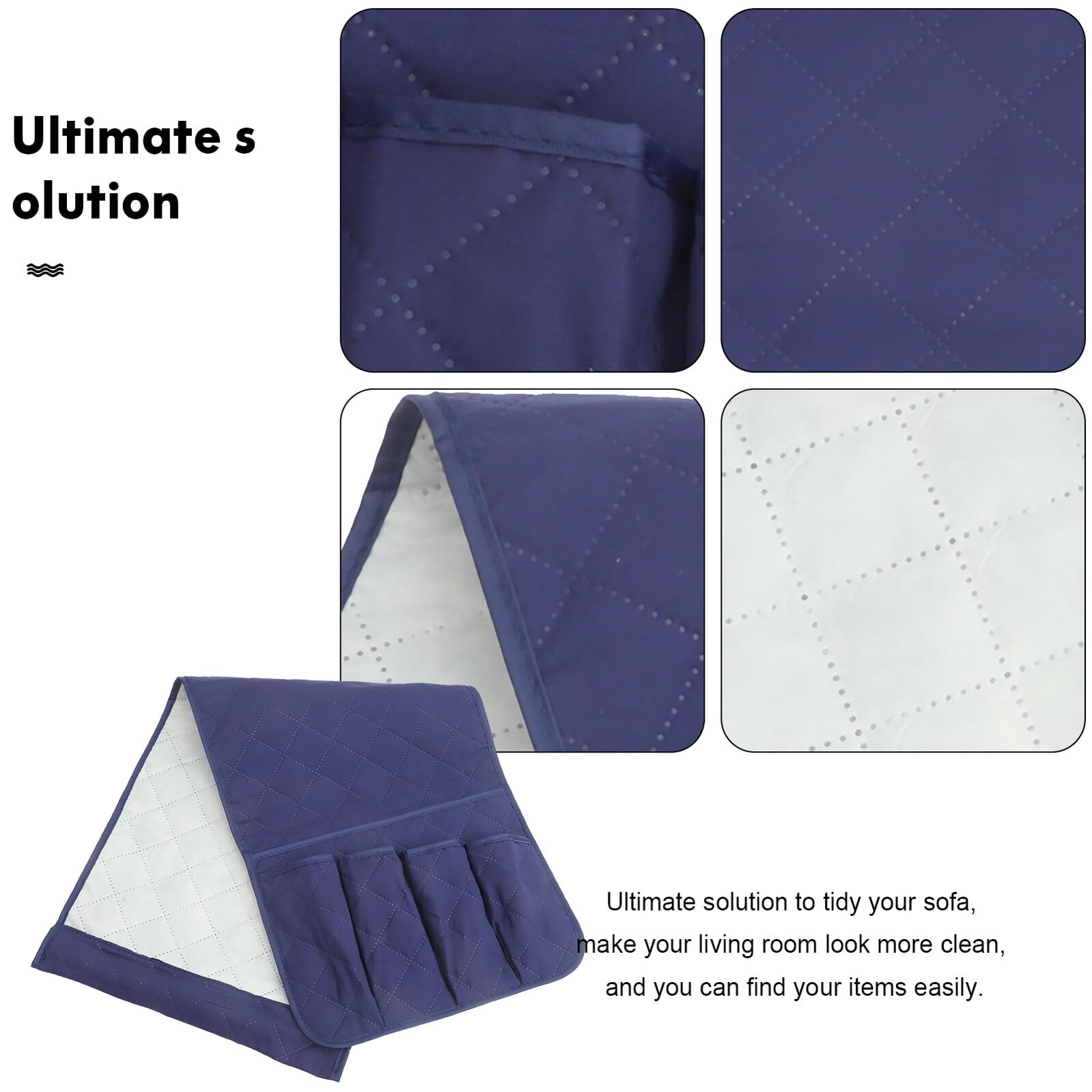 Organizador De Reposabrazos Para Sofá Azul Colgante, Bolsa De Almacenamiento Multifuncional, Soporte Para Control Remoto, Adecuado Para Orden Salón y Junto Cama
