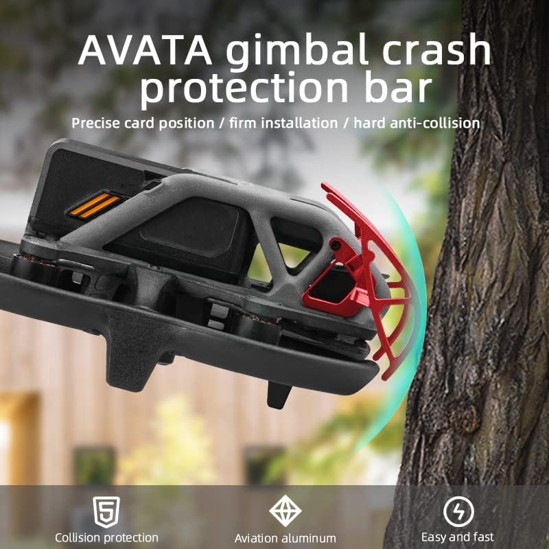 Miniatura 5 de Avata Drone Gimbal Bumper para DJI Avata FPV Drone, PTZ Gimbal Cámara Protección Bar Anti-Colisión Accesorios (Rojo)