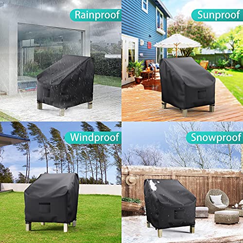 Image of 2 Pack Outdoor Patio Chair Covers Waterproof 32 inchWx37 inchDx36 inchH, Black