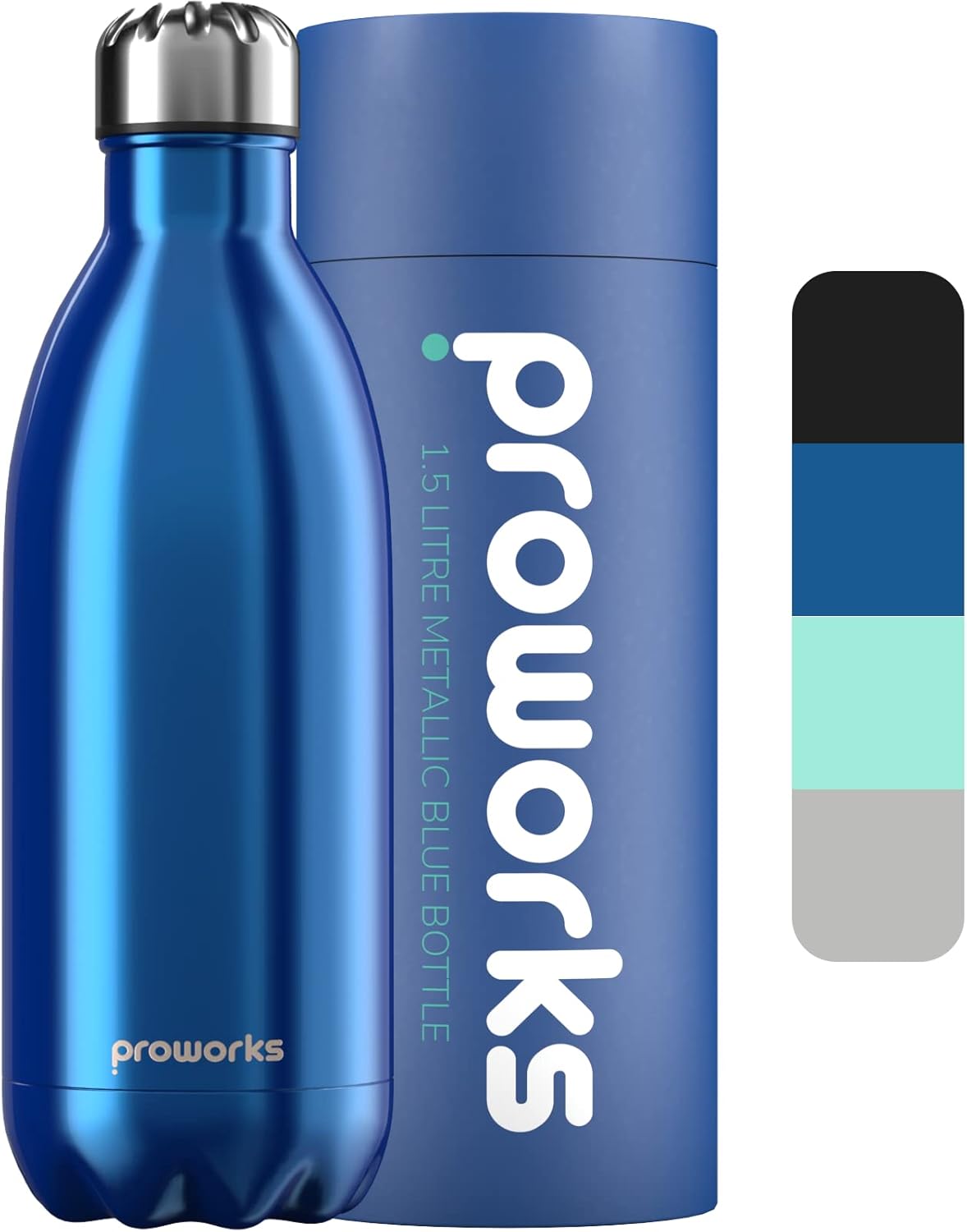 Proworks Stainless Steel 1.5l Water Bottle Double Insulated Vacuum
