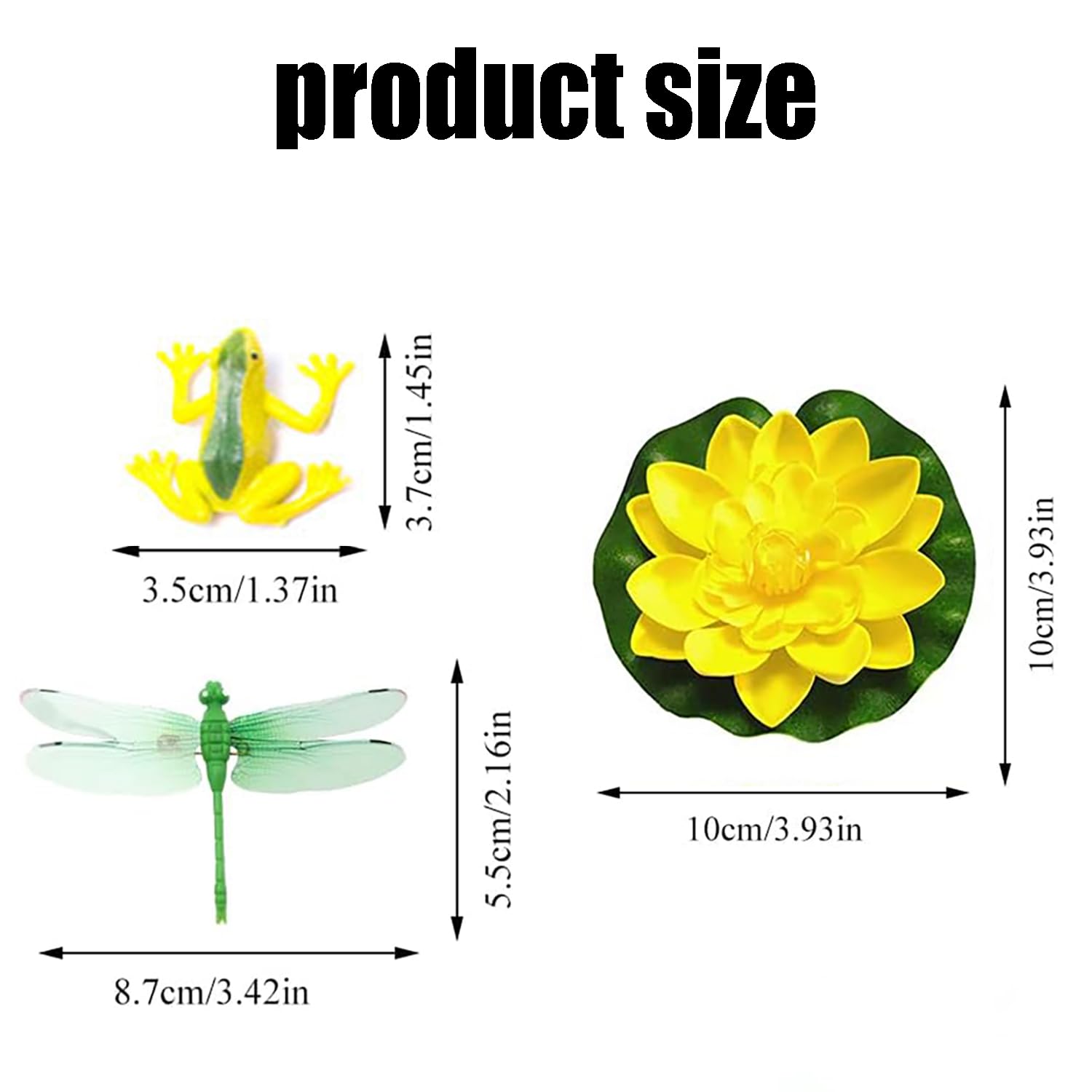 14 Pièces Nénuphar Flottant Fleurs Artificielles, Fleur de Nénuphar de Lotus avec Libellule Grenouille Artificielle Nenuphar Flottant Lotus pour Jardin, Aquarium, Etang de Jardin Décor