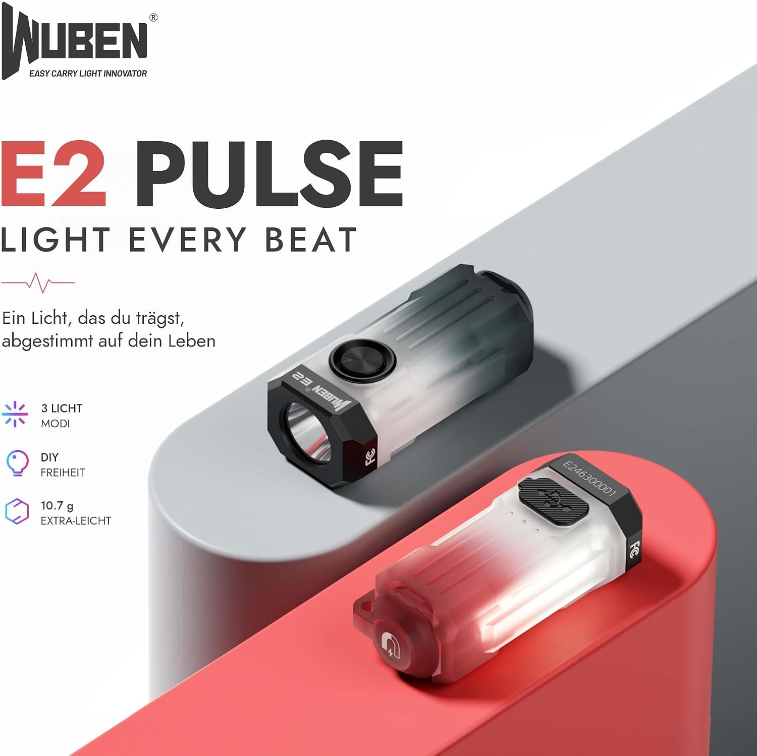 WUBEN E2 Mini Taschenlampe LED Aufladbar, Klein 3-en-1 Magnet Taschenlampe - Analyse des détails et conception