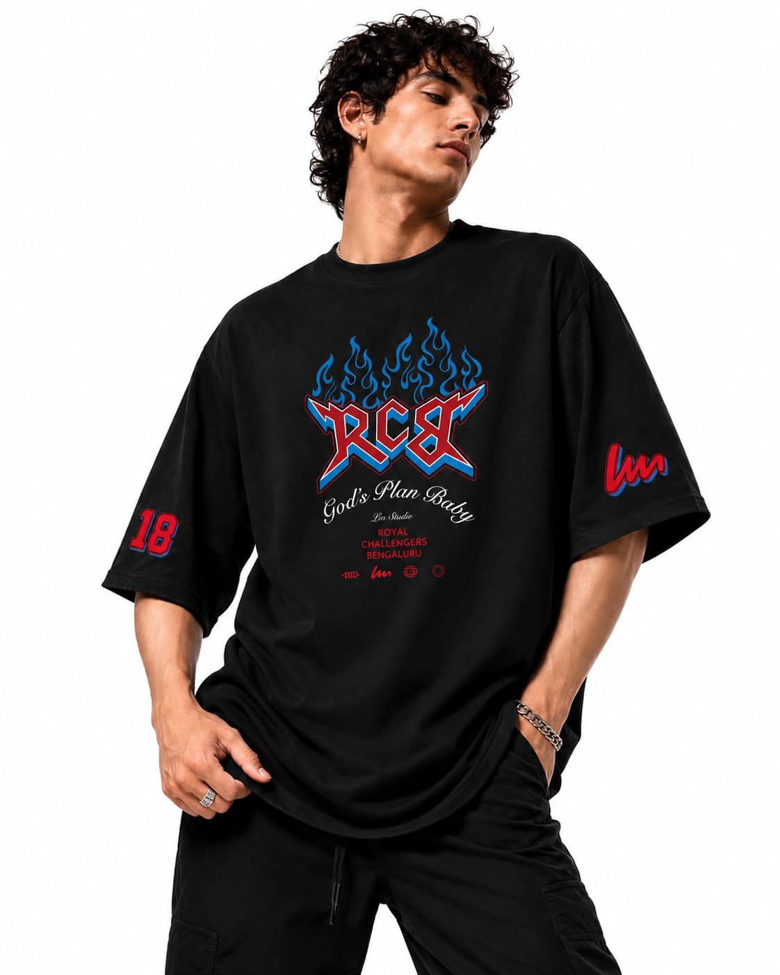 RCB_A Oversized T-Shirt for Men Women | Graphic Printed Terry Cotton Baggy Tees | OTS24A-picture-24