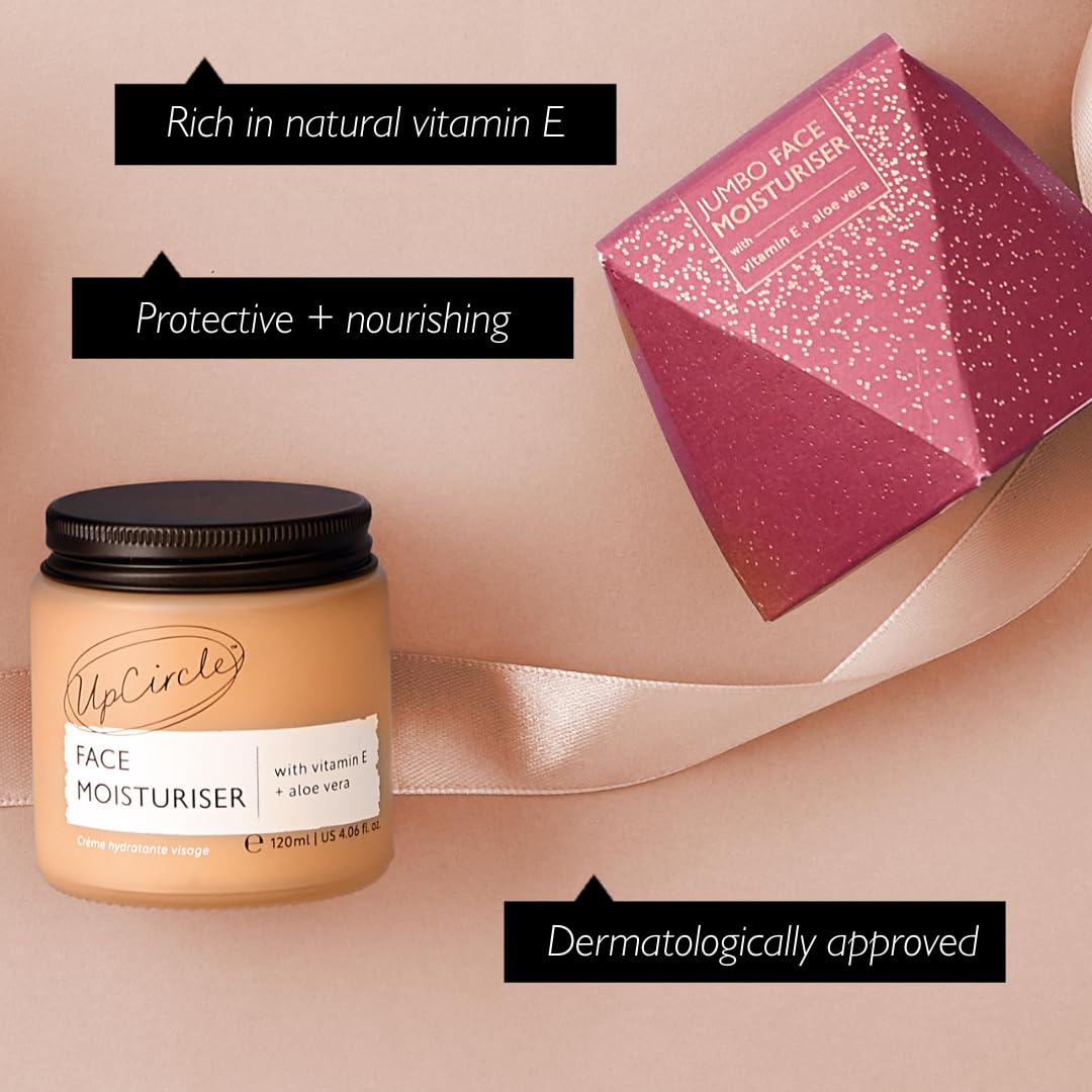 UpCircle Jumbo Face Moisturiser with Argan Powder 120ml, Nourishing Day Cream, Vitamin E, Aloe Vera, Glycerin - Image 2