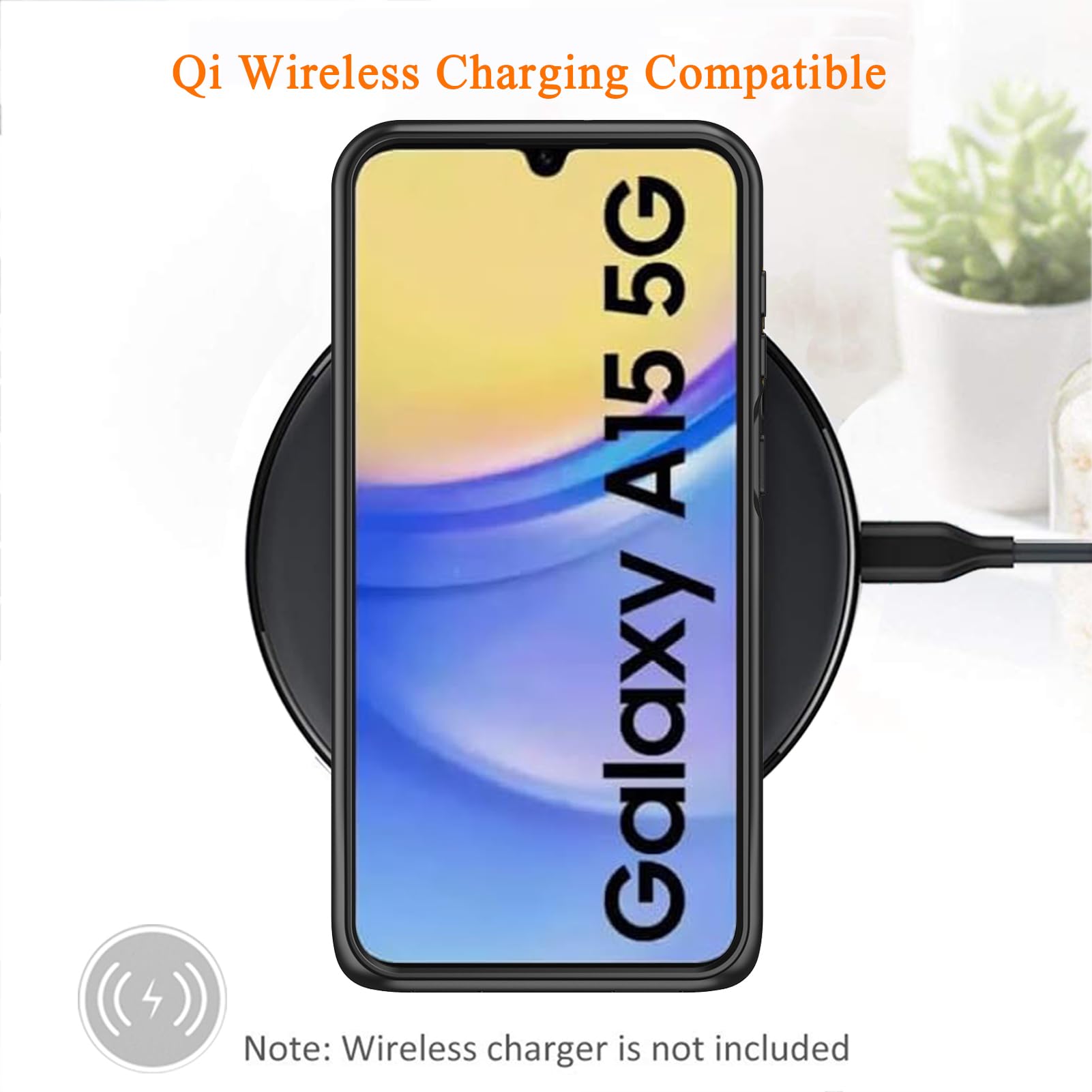 10.000 mAh Schutzhülle für Samsung Galaxy A15 (6,7 Zoll) Schutzhülle mit Akku, kabellos, intelligent, tragbar, Powercover, externer Akku, wiederaufladbares Ladegerät