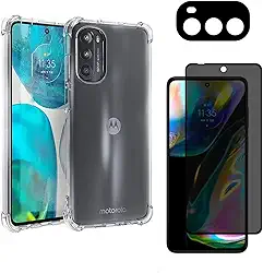 Capa Capinha Compatível Com Moto G52 5G + Película Privacidade Anti Spy Privacy + Película Proteção da Lente da Câmera - (Hard Glass Store)