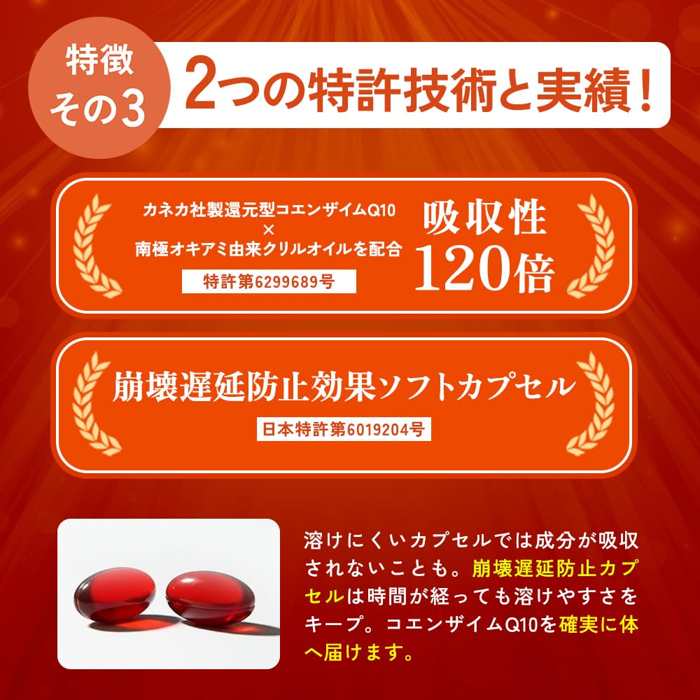 Amazon.co.jp: 修意 カネカ 還元型コエンザイムQ10 coq10 サプリ 120粒