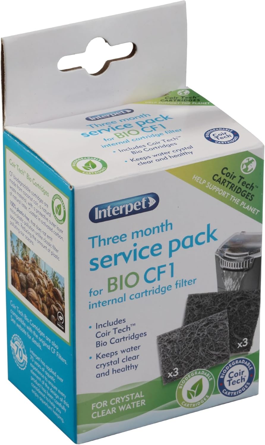 Interpet3 Month Service Pack for the Interpet Internal Cartridge Filter CF1 (3 x Filter Cartridge, 3 x Algaway Pad)