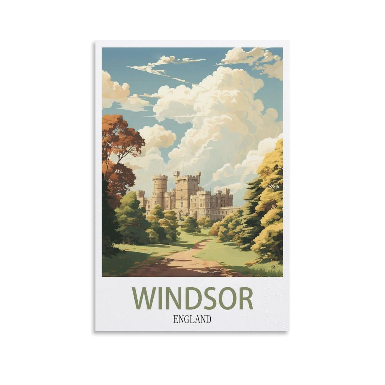 Ezmlfa S050 5D Diamond Art Kits For Beginner,Windsor City,Diamond Art House Diy Diamond Art Kits For Home Wall Decor 40X50cm