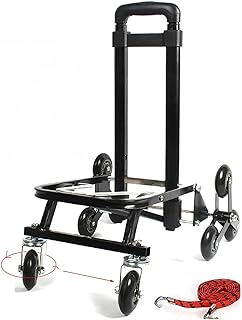 Sack Trolley Folding Portable Trolley Stair Climbing Shopping Cart Hand With Telescoping Handle (Color : Black Size : 101.5X50X34.5Cm) (Black 101.5X50X34.5Cm) (Black 101.5x50x34.5cm) (Black 101.5x50x3