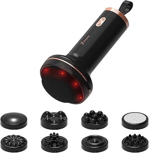 Masajeador de celulitis portátil, máquina de esculpir el cuerpo, recargable e inalámbrico, masajeador de grasa estomacal con 8 cabezales de masaje,