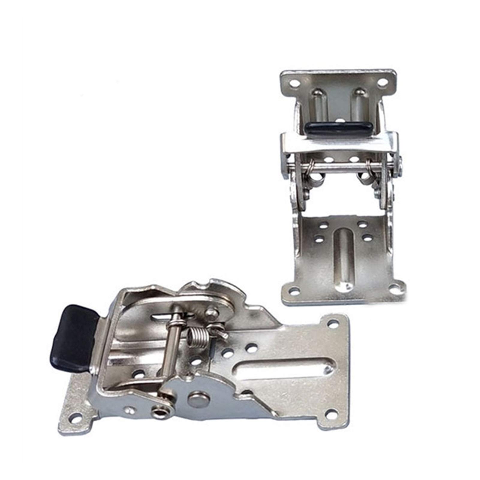 2pcs Silver Hinges 0-90-180 Degrees Self-Closing Folding Hinge Sofa Leg Connector for Table Leg Holder Folding Workbench Leg Folding