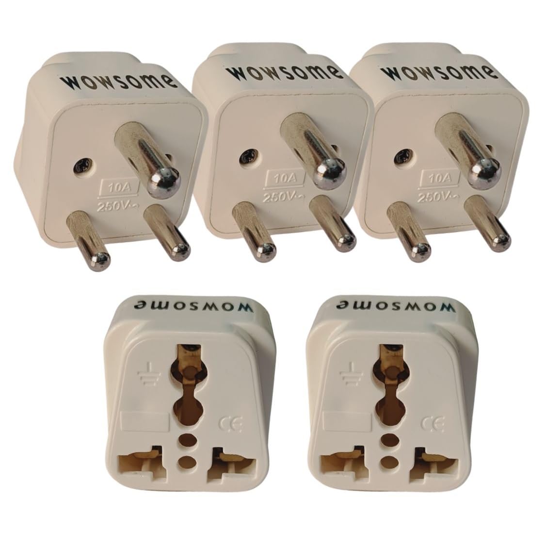 Wowsome US to India Converter Plug Adapter for UK, USA, Canada