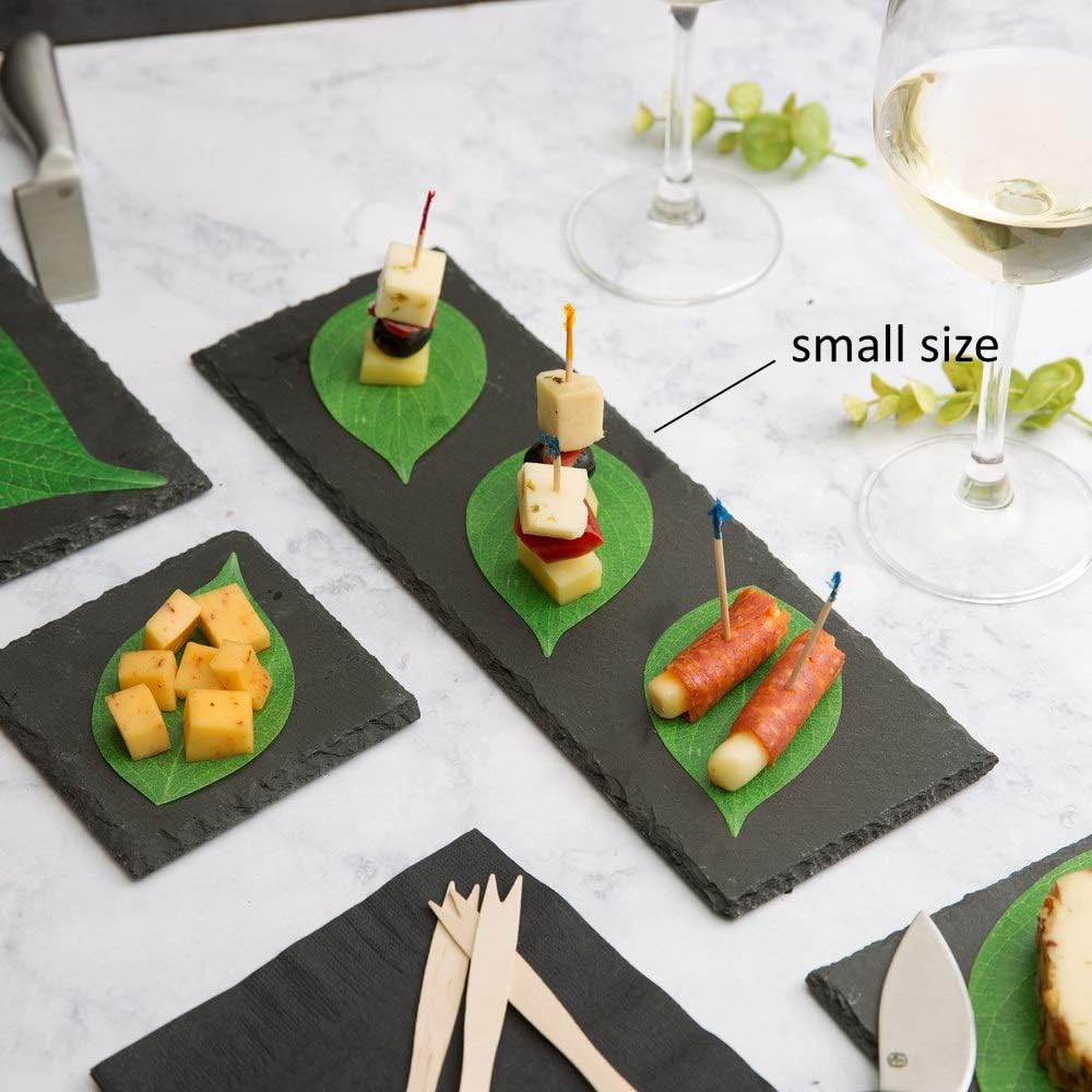 Disposable Cheese Board Paper, Set of 45 Assorted Sizes, Vibrant Green Leaf in 3 Sizes, Perfect Cheese Board Accessories for Meat and Cheese Boards, Travel, Weddings