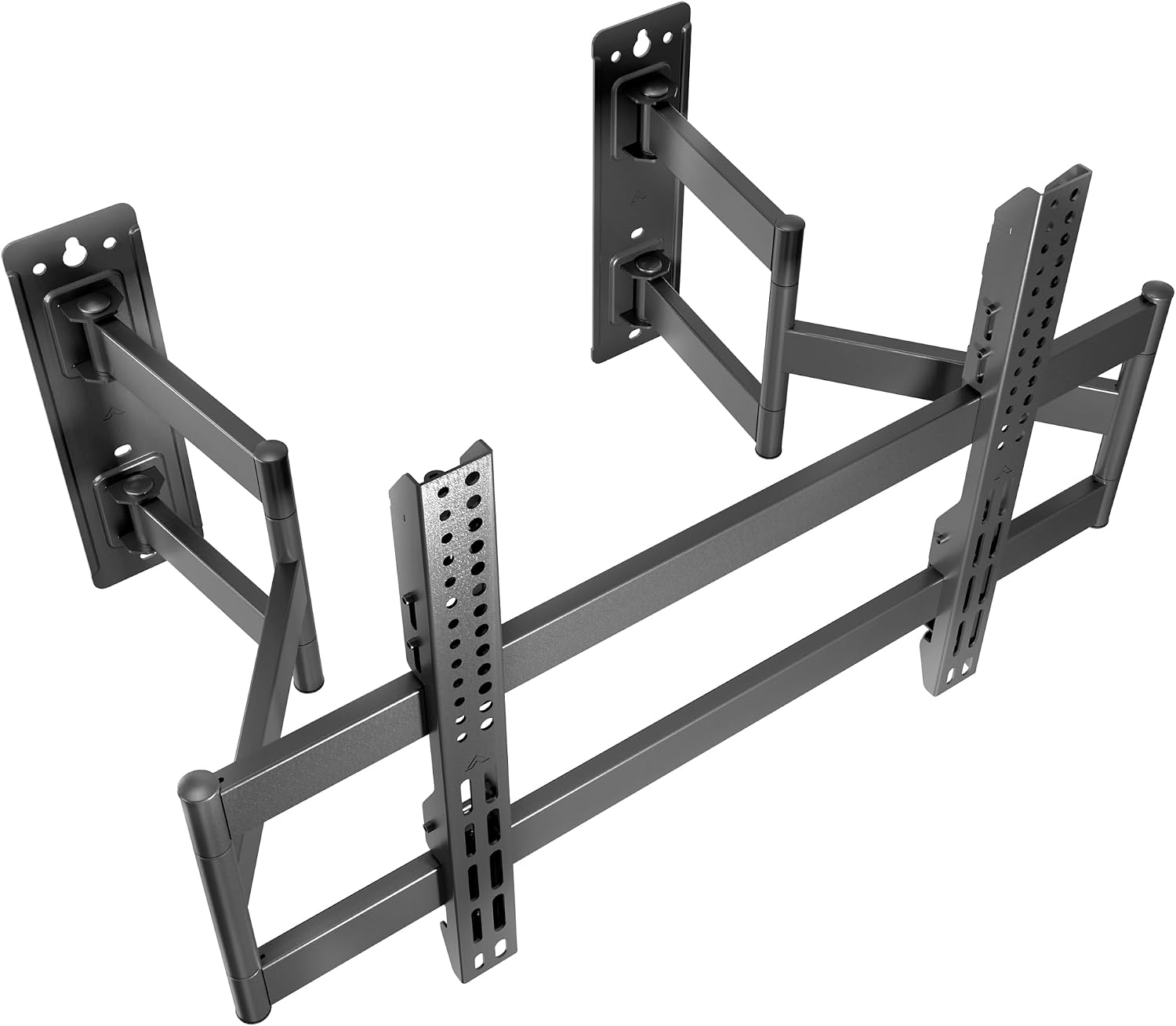 Mount-It! Corner TV Wall Mount for 43–90 Inch TVs, Full Motion Split Wall Plate, Fits Flat, Inside & Outside Corners, Dual Arm, 176 lbs, VESA 200x200–600x400mm, Black