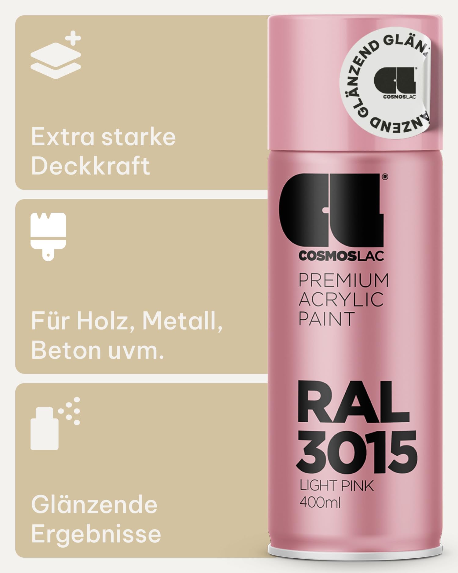 HQS Lackspray Für Karosserie, Glänzend, Schwarz, Hergestellt In Italien