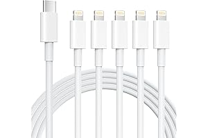 iPhone Charger 5 Pack: Premium Lightning Fast Charging Cables Certified by Apple
