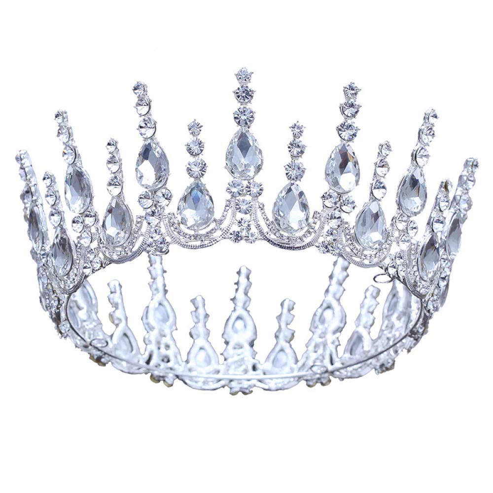 Tiara Ruinuo 316L'Alliage Coiffe La Couronne Princesse Douce Ronde Goutte Argent Femme Simple Fashion Mariage Accessoires Cheveux Serre-Tête Vintage Cadeau Parti