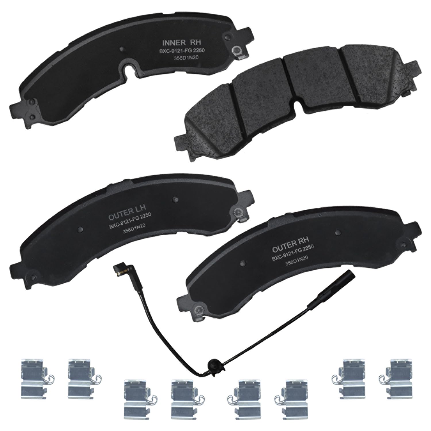 Bendix Premium SBC2250 Ceramic Brake Pads for Chevrolet Silverado 2500 HD 2024-2020,Silverado 3500 HD 2024-2020,Silverado 4500 HD 2021,4500 HD 2023,GMC Sierra 2500 HD 2024-2020,3500 HD 2024-2020