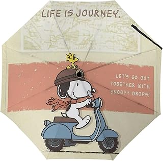 スヌーピー 三つ折り傘 折りたたみ傘 UVカット 遮光 折りたたみ ひんやり傘 8本骨 自動開閉/手動開閉 直径90cm 耐風 撥水 紫外線遮蔽 晴雨兼用 梅雨対策 日傘 台風対応 収納ポーチ付き