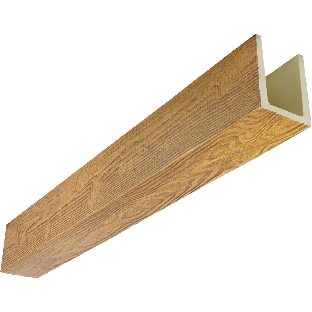 Heritage Timber MENA Faux Wood Beam, 3-Sided (U-Beam), 7 1/2"W x 7 1/2"H x 72"L, Warm Caramel Finish