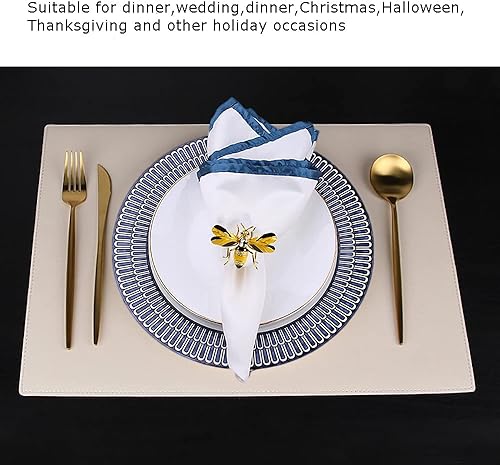 Miniatura 5 de Servilletero de abeja, decoración de mesa de Acción de Gracias de Halloween, juego de 4 para servilleteros de limón para cenas, cafeterías,